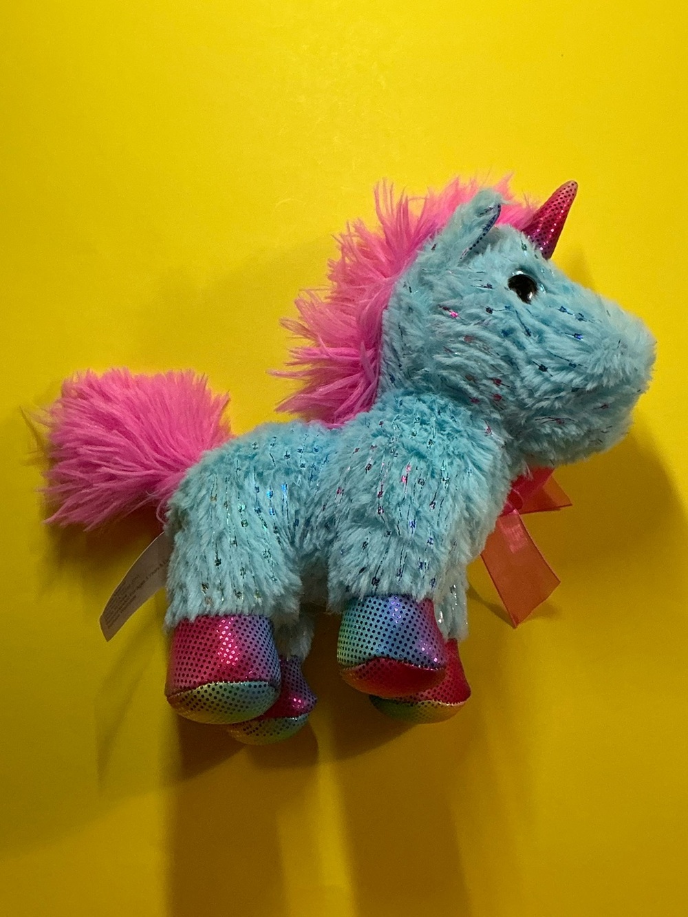 Plush Blue and Pink Unicorn Stuffed Animal for Kids